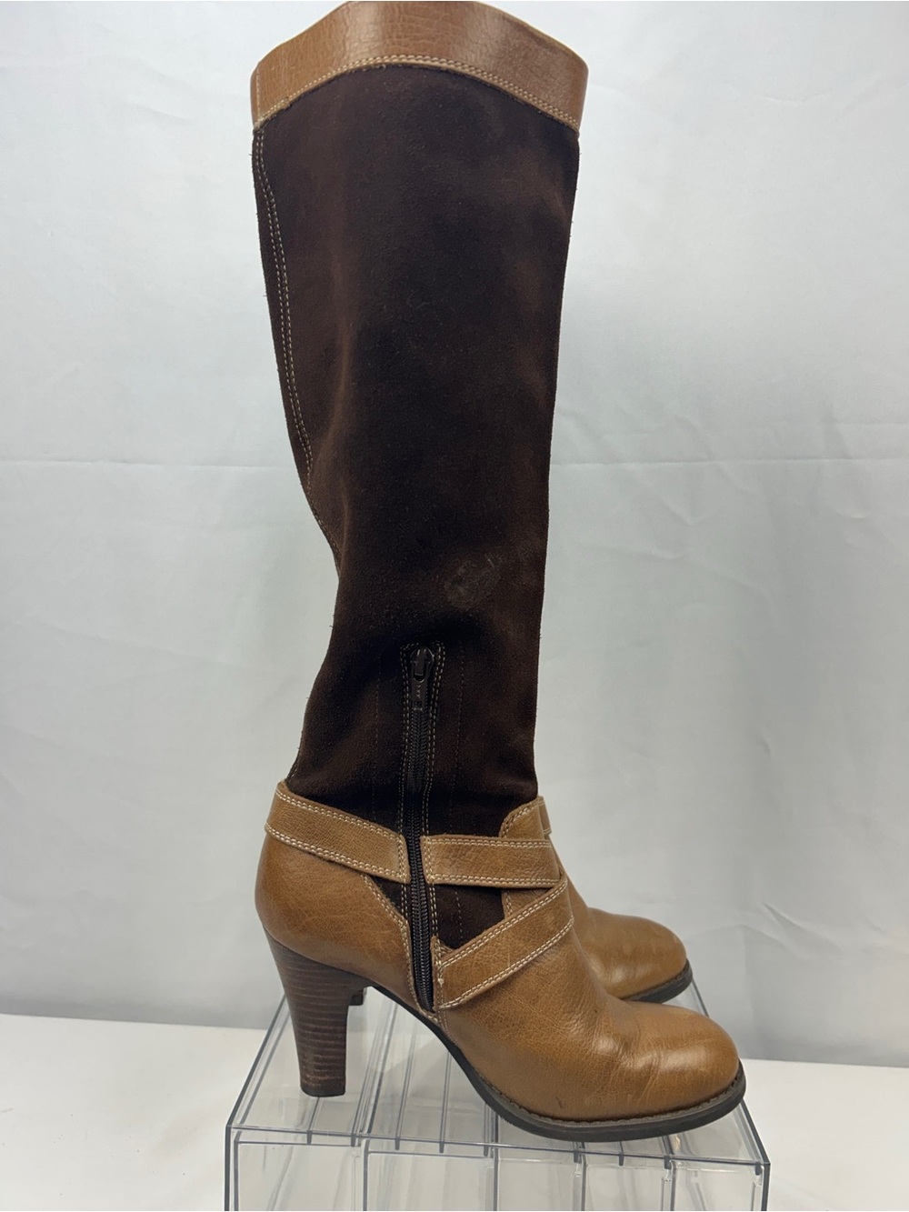 Relativity Two-Tone Brown Tall Riding Boots - Picture 8 of 11